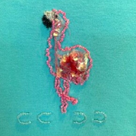 The Quacker Factory Blue Cotton T-Shirt Top Beaded Sequin Pullover Sz:1X - Picture 2 of 5